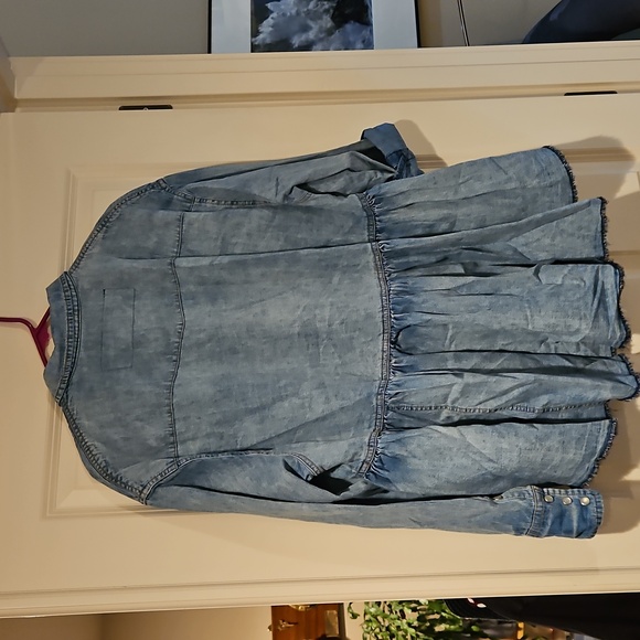 Free People Dylan Babydoll Shacket Snap Front High Low Hem Chambrey Size Sm NWT - Picture 12 of 16